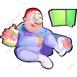 Playful Cartoon Character with Drink