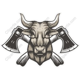 Bull's Head with Crossed Axes