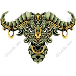 Ornate Bull Skull