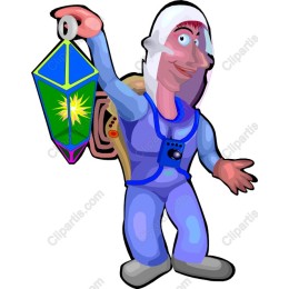 Cheerful Space Explorer with Lantern