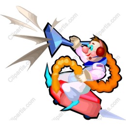Cartoon Astronaut with Futuristic Tool
