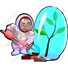 Astronaut Nurturing Plant