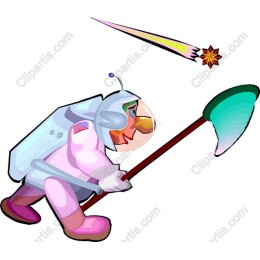 Playful Astronaut Catching Shooting Star