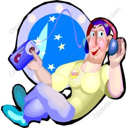 Cheerful Astronaut with Headphones