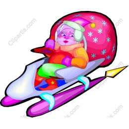 Whimsical Winter Sledding Character
