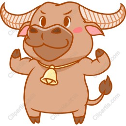 Cute Cartoon Buffalo