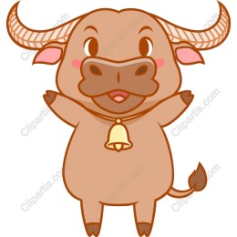 Adorable Cartoon Buffalo