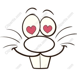 Charming Bunny Face with Heart Eyes