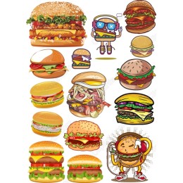 Burger Clipart Set - High-Quality