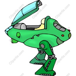 Futuristic Green Mech Suit