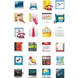 Business Clipart Set - Essential Office Icons in and