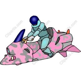 Futuristic Rider on Vehicle