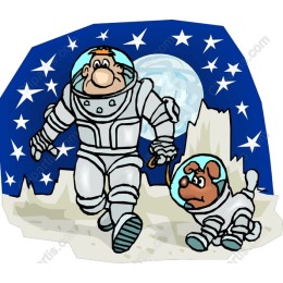 Cosmic Adventure: Astronaut and Dog
