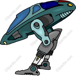 Futuristic Robot in Dynamic Pose