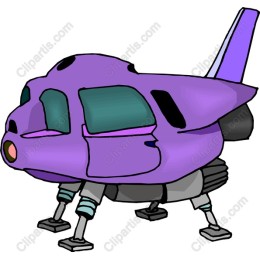Whimsical Purple Flying Vehicle