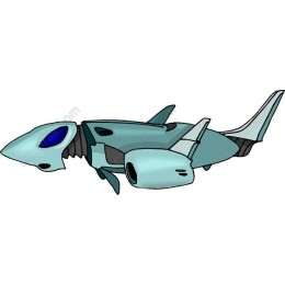 Futuristic Shark Spacecraft