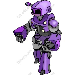 Purple Robotic Character