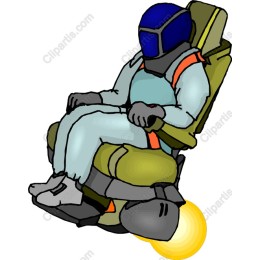 Futuristic Astronaut in Propulsion Chair