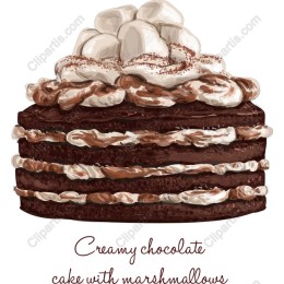Creamy Chocolate Cake with Marshmallows