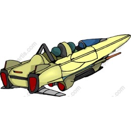 Futuristic Yellow Sports Hovercraft