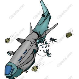 Futuristic Damaged Spacecraft