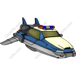 Futuristic Police Hovercraft