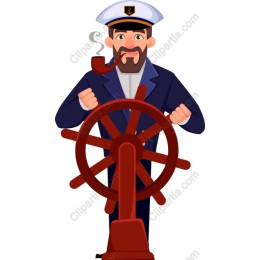 Captain with Ship's Wheel