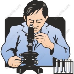 Scientist with Microscope