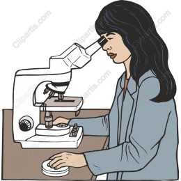 Scientific Researcher with Microscope