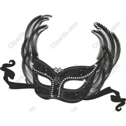 Black Feathered Masquerade Mask