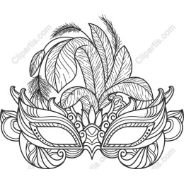 Masquerade Beauty: Intricate Mask and Foliage