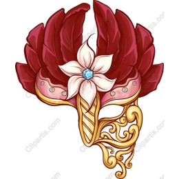 Elegant Maroon Masquerade Mask