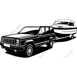 SUV Towing a Boat