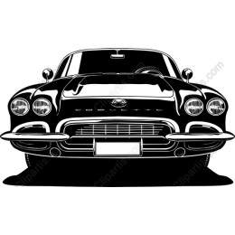 Classic Corvette Black and White