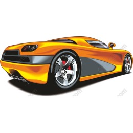 Vibrant Orange Sports Car