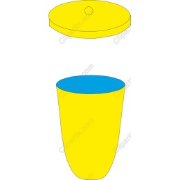 Vibrant Yellow Cup with Aqua Lid