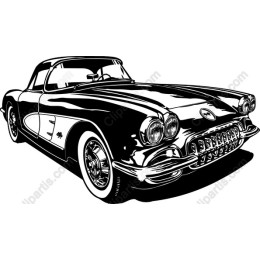 Classic Black and White Sports Car
