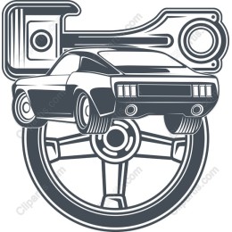 Muscle Car and Engine
