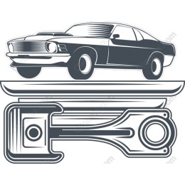 Classic Muscle Car and Piston