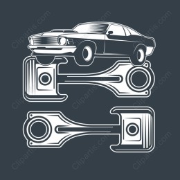 Classic Muscle Car & Piston