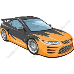 Sleek Orange & Black Sporty Car