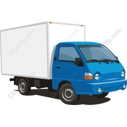 Vibrant Blue Delivery Truck
