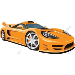 Vibrant Orange Sports Car