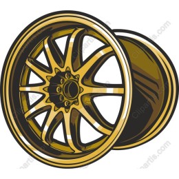 Golden Car Wheel