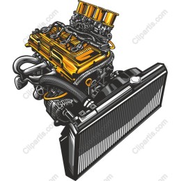 High-Detail Car Engine