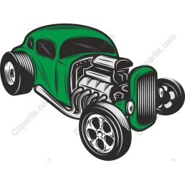 Classic Green Hot Rod Car