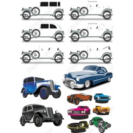 Vintage Car Bundle - Classic Automotive Clipart Collection
