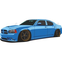 Vibrant Blue Sedan