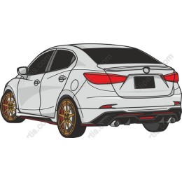 Sleek White Sedan with Gold Rims