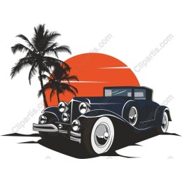 Classic Sunset Vintage Car